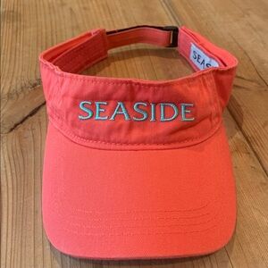 Seaside Visor EUC Coral/Mint Color Combination 100% Cotton Fabric adjustable